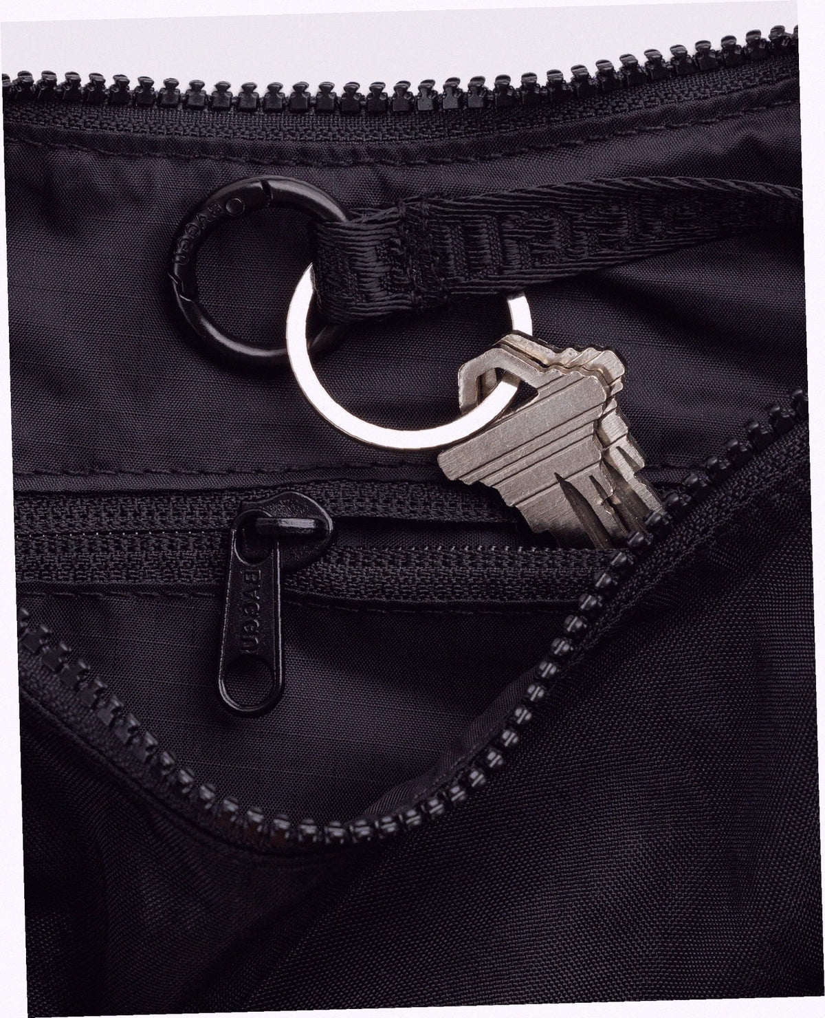 Small Nylon Crescent Shoulder Bag - Black