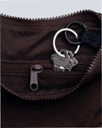 Small Nylon Crescent Shoulder Bag - Coffee