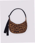Small Nylon Crescent Shoulder Bag - Leopard