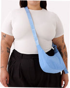 Small Nylon Crescent Shoulder Bag - Piscine