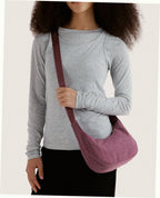 Small Nylon Crescent Shoulder Bag - Wild Plum