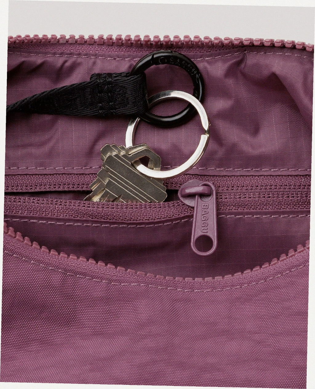 Small Nylon Crescent Shoulder Bag - Wild Plum