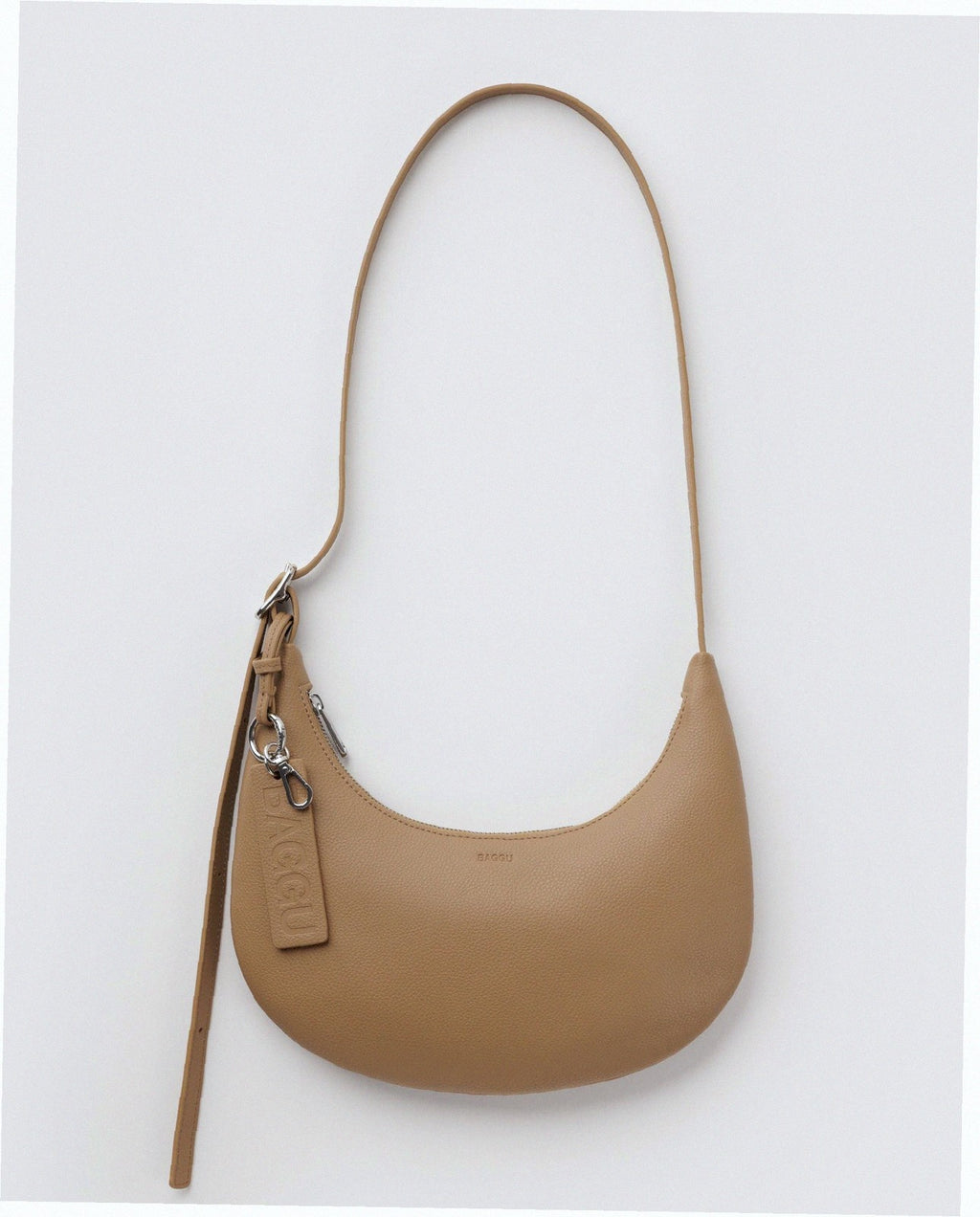 Small Recycled Leather Flat Crescent - Dune