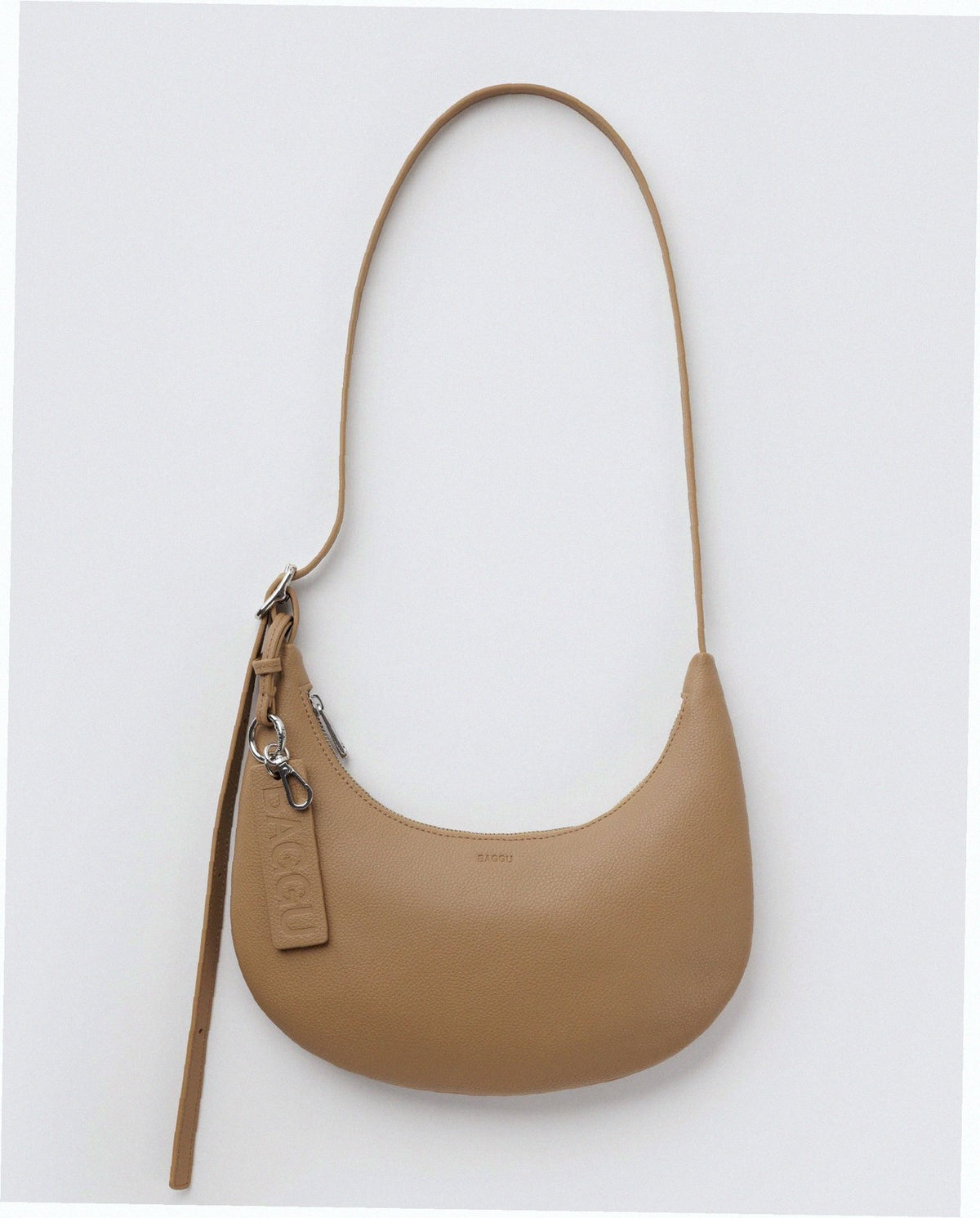 Small Recycled Leather Flat Crescent - Dune