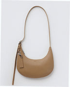 Small Recycled Leather Flat Crescent - Dune