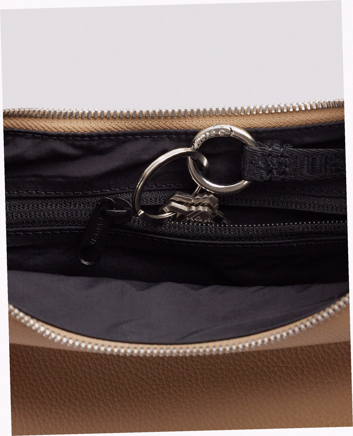 Small Recycled Leather Flat Crescent - Dune