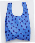 Reusable Nylon Baggu Tote Bag - Blue Polka Dot