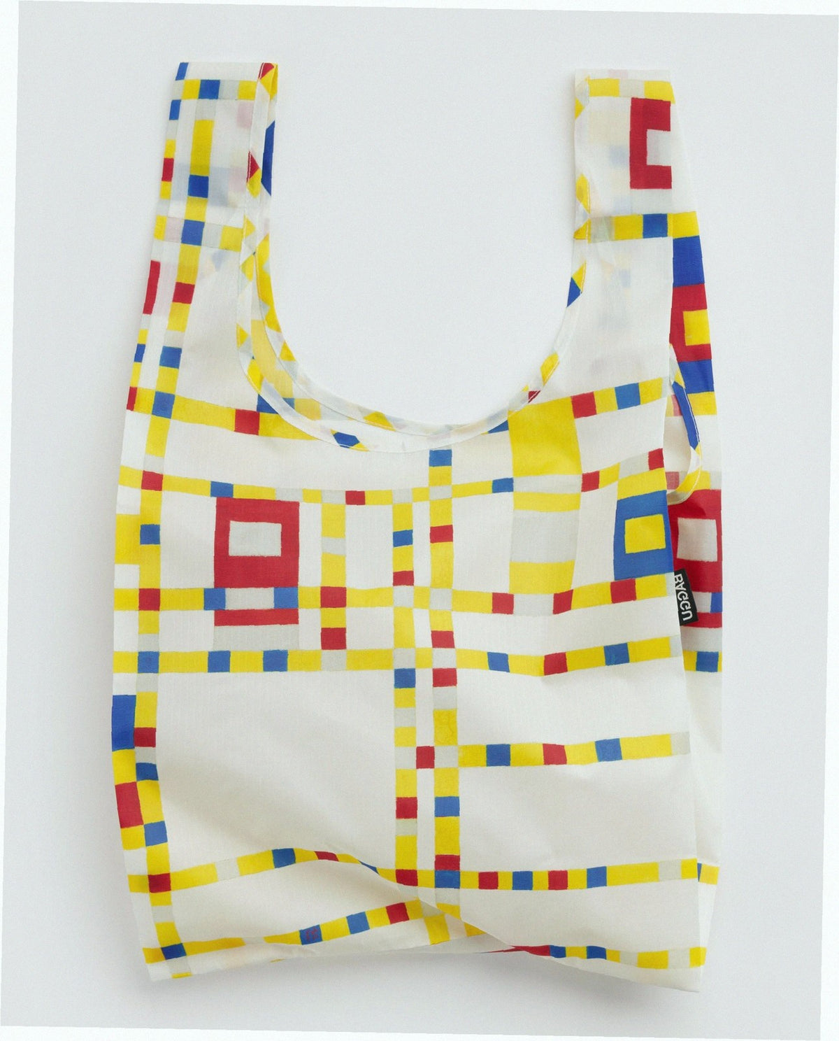 Reusable Nylon Baggu Tote Bag - Broadway Boogie Woogie Piet Mondrian