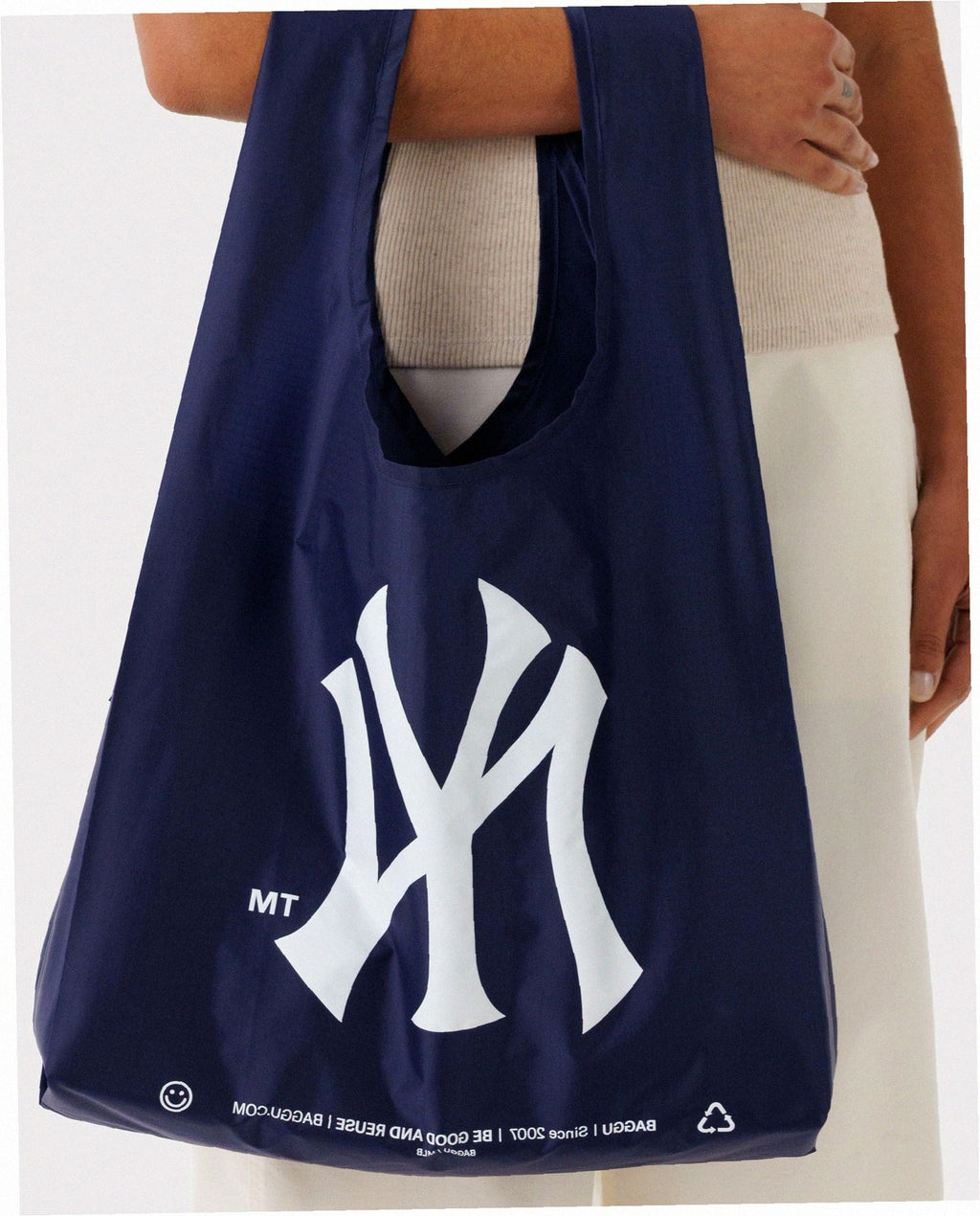 Reusable Nylon Baggu Tote Bag - New York Yankees