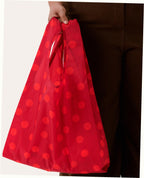 Reusable Nylon Baggu Tote Bag - Red Polka Dot