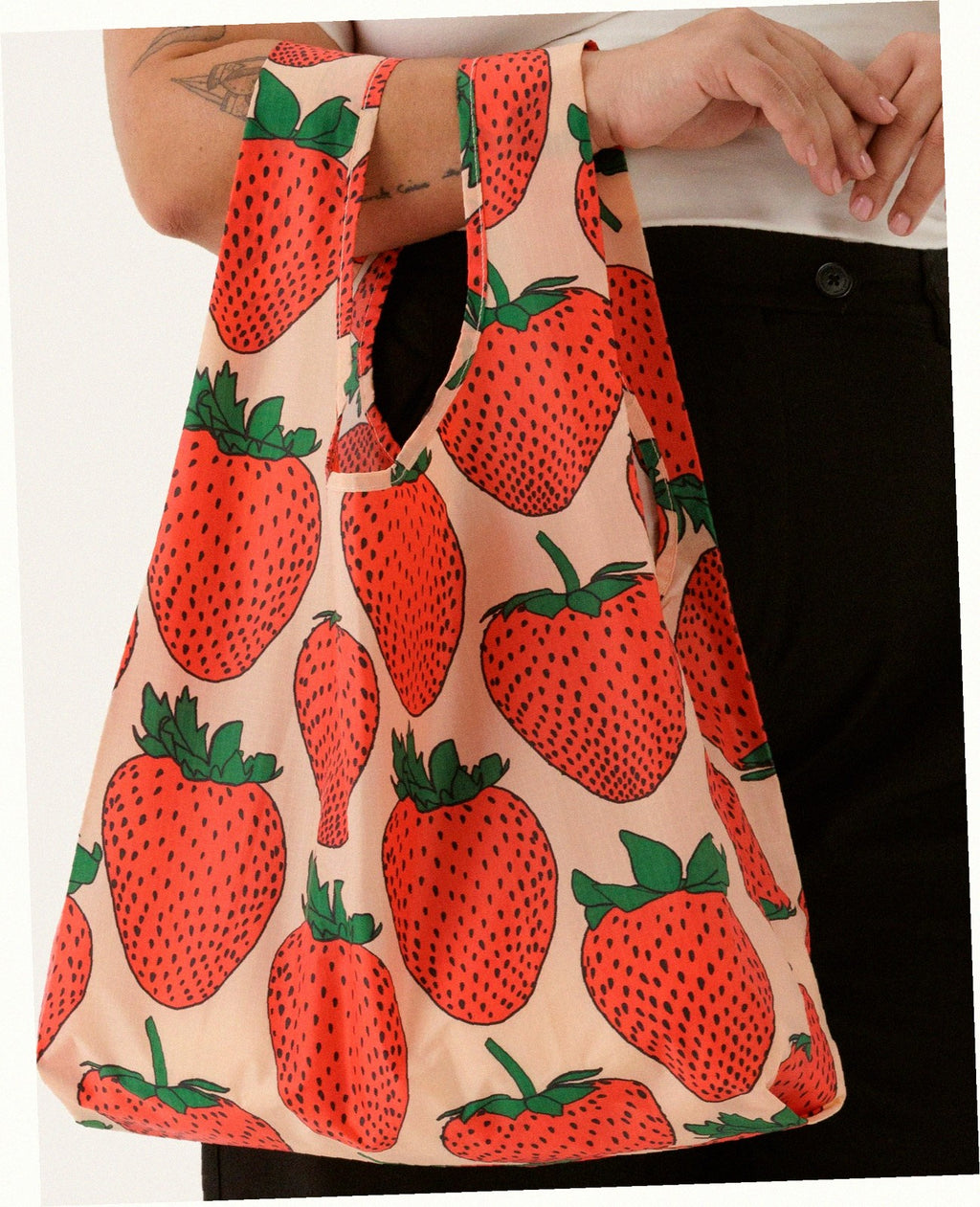 Reusable Nylon Baggu Tote Bag - Strawberry